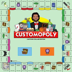 Customopoly Board Game-Complete Game with Portrait: Christmas gift birthday gift customized gift Anniversary gift with 1-2 portraits