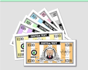 Custom Pretend Money: Custom Board Game Bills