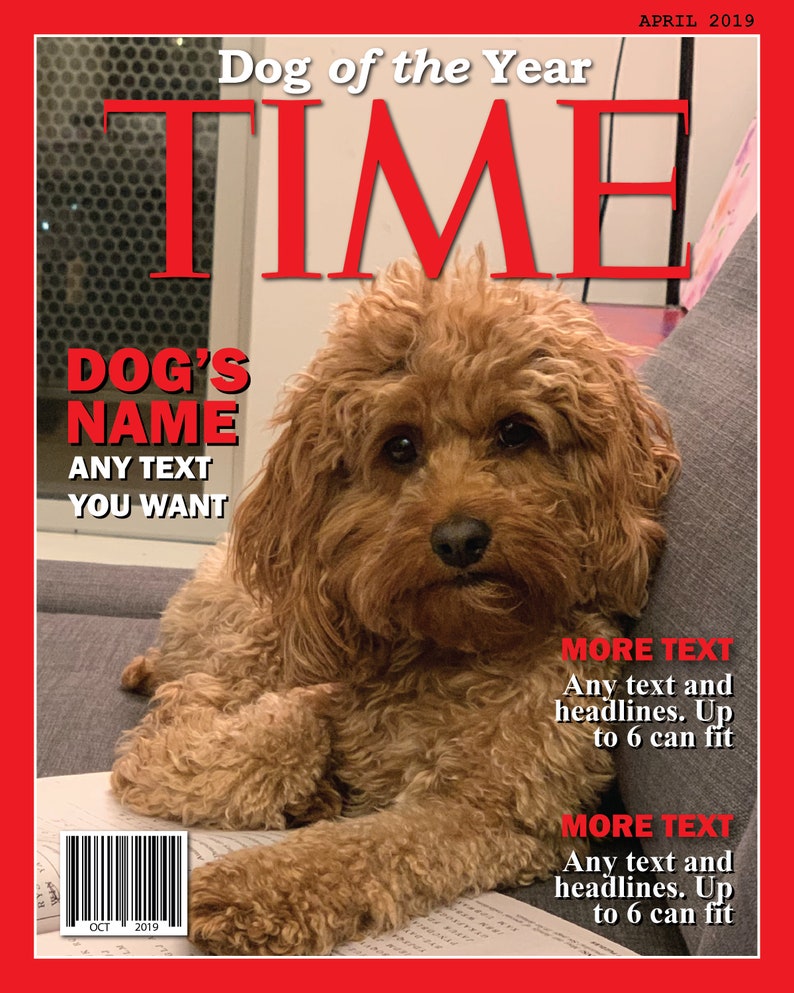 Personalized Dog Magazine CoverDogue Rolling BoneDog Lover Etsy
