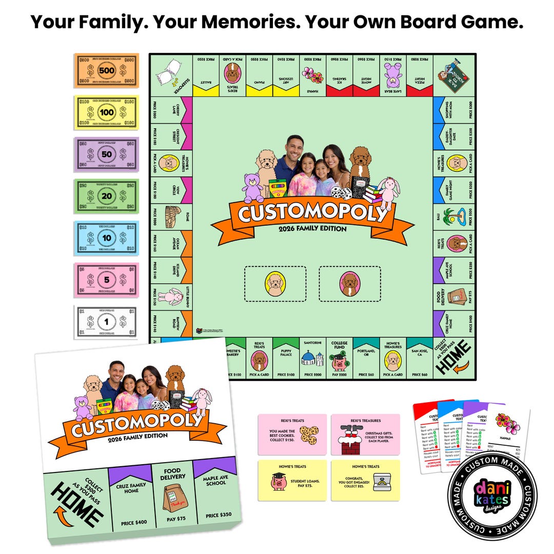 Customopoly: Personalized Custom Board Game, Unique Family Gift - Etsy
