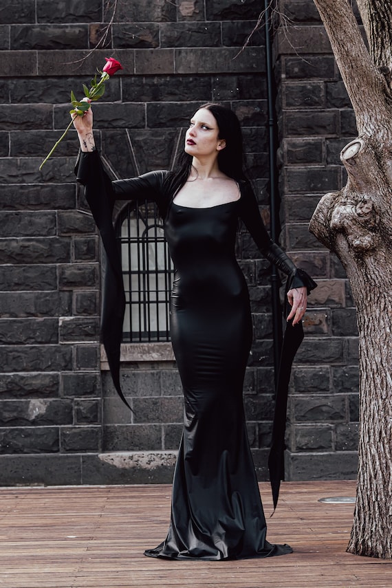 holy clothing morticia dress Merida Maxi Tall / L / Limited Blue Divine Officially licensed Includes Deluxe Sparkle Morticia Addams inspired