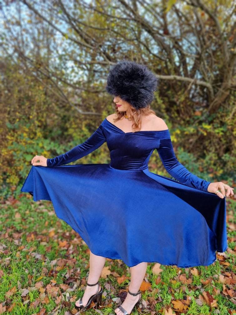 Navy blue swing top dress with sleeves