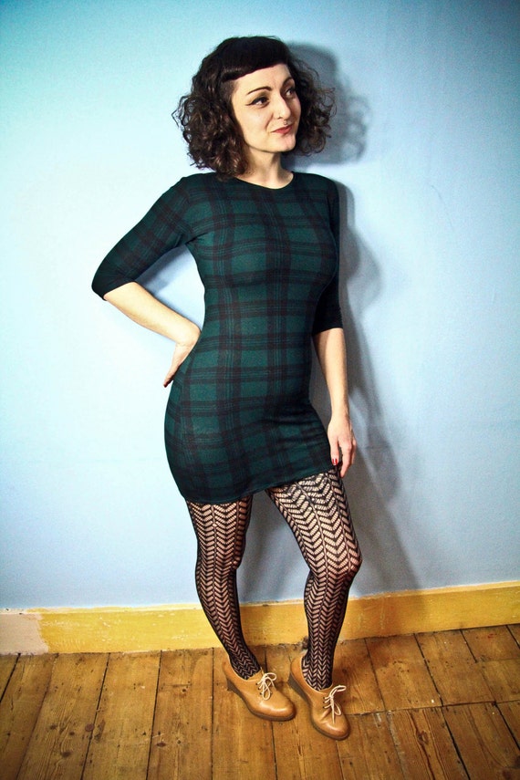 Bottle Green and Black Celtic Tartan Bodycon Mini Dress. Various Sizes. -  Etsy