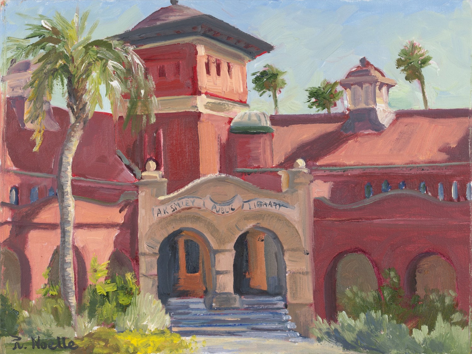 AK Smiley Library, Redlands CA Giclée by R. Noelle
