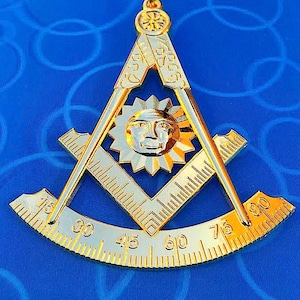 Masonic Past Master By NMS Chain Collar Pendent Jewel  Golden