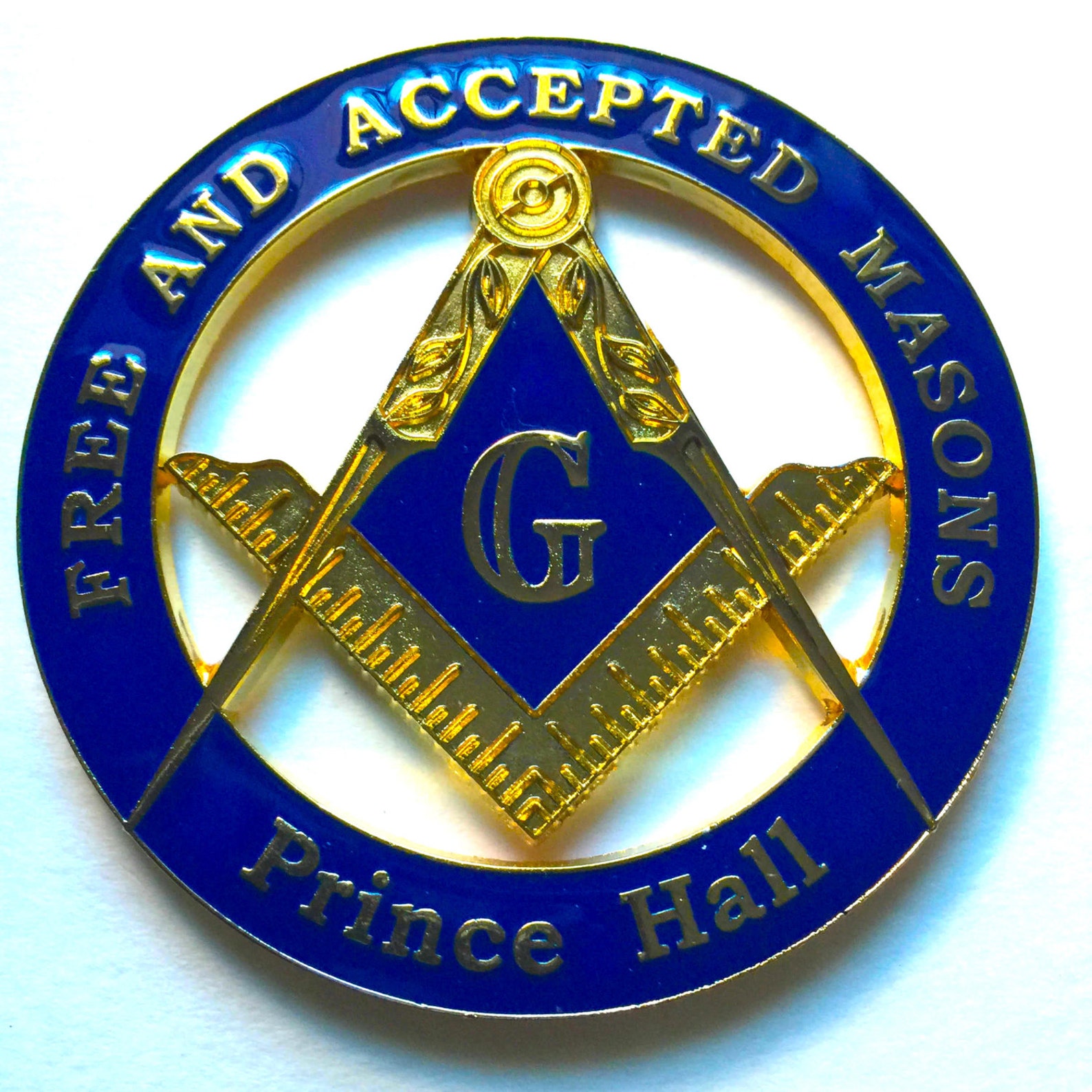 Masonic Prince Hall Heavy Metal Car Emblem Blue and Gold Finish Etsy