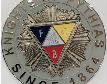 Fraternal order Knights of Pythias heavy alloy silver color Emblem