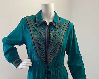 Vintage 1990's Bob Mackie Wearable Art Long Sleeve Collared Shirt