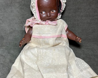 Vintage 1950'S Composition Early Dressed Topsy Doll 17”