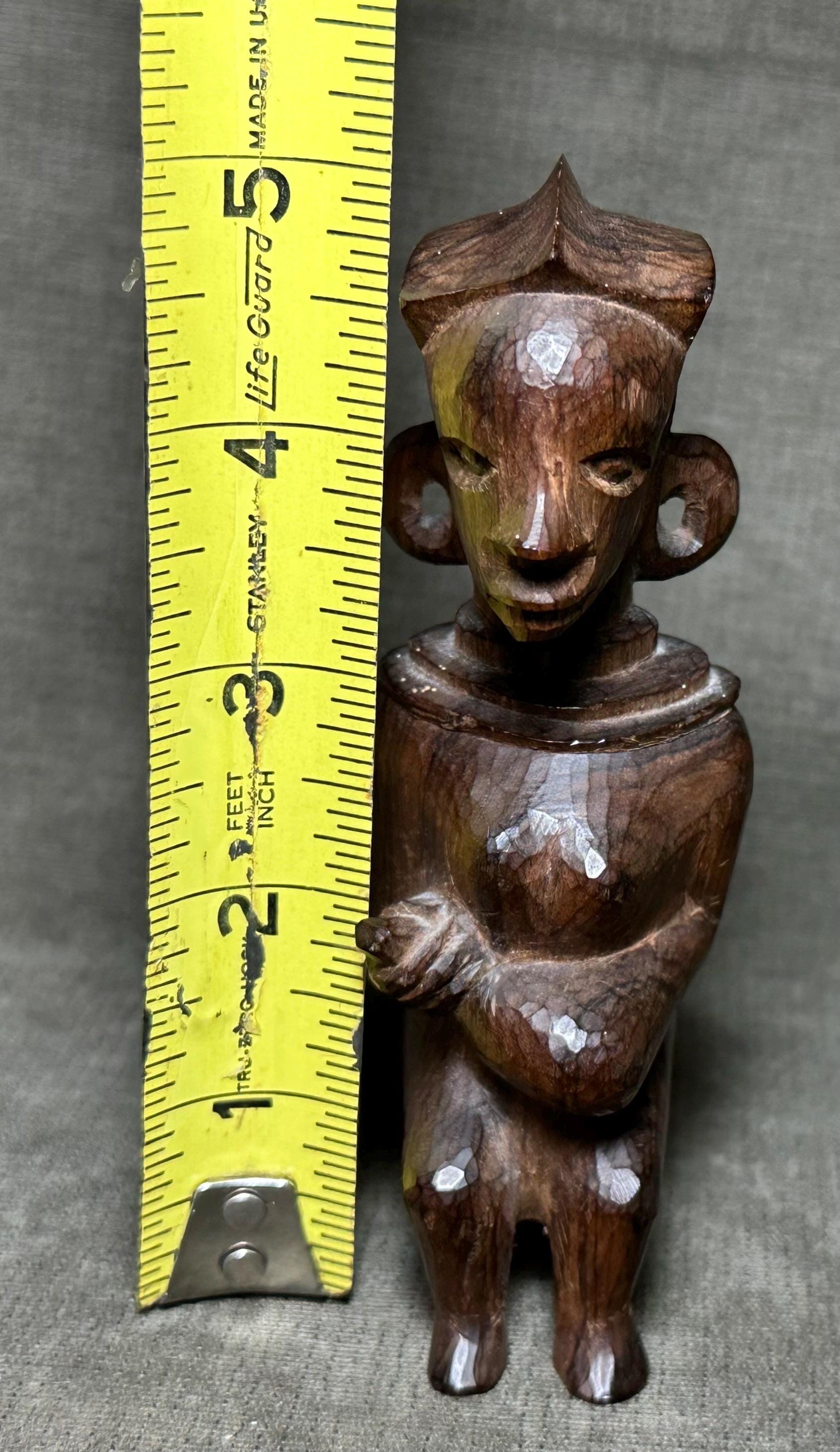 ヴィンテージアフリカ手彫り木製豊穣彫刻フィギュア高さ5インチ - Etsy