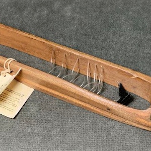 Vintage Weaving Loom Boat Shuttle Wood & Metal Nice Patina Bemidji Woolen Mills