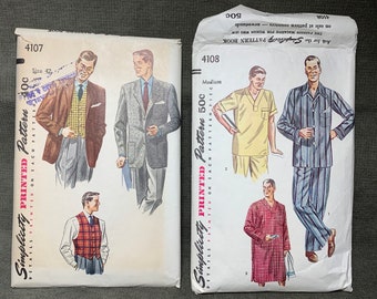 2 Vintage Simplicity Men’s sewing patterns 4107 4108