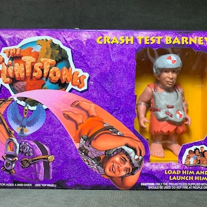 1993 Mattel The Flintstones Crash Test Barney Action Figure New in Box