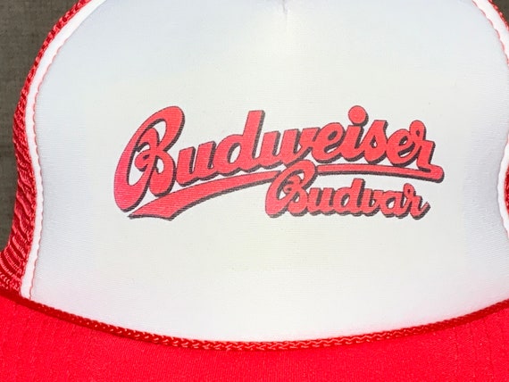 Vintage Budweiser Budvar Trucker Hat Mesh Hat Sna… - image 3