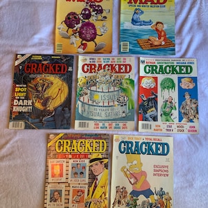 7 Vintage Cracked Mad Comic Books 80s 90 Simpsons Mario Bros Ghost Buster Saggit