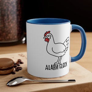 Farm-Inspired Alarm Clock Colored Ceramic Coffee Mug, 11oz.