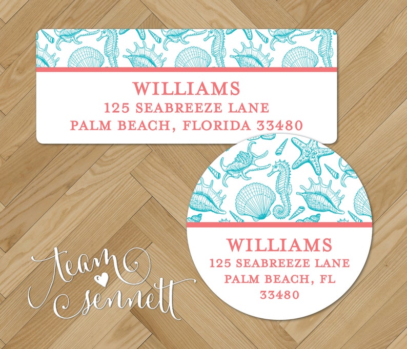 Seashells Return Address Labels Beach Theme Address Stickers Etsy