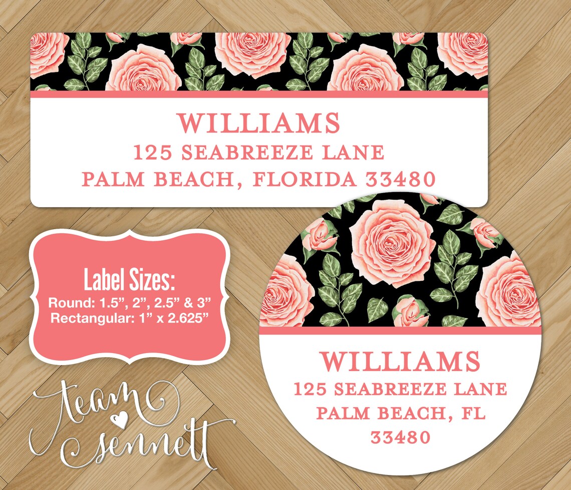 Victorian Rose Return Address Labels Pegatinas de dirección Etsy España