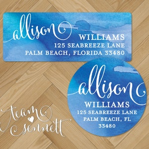 Watercolor Wash Return Address Labels - Painted Pattern Address Stickers - Custom Envelope Seals - Personalized Labels - Round or Rectangle