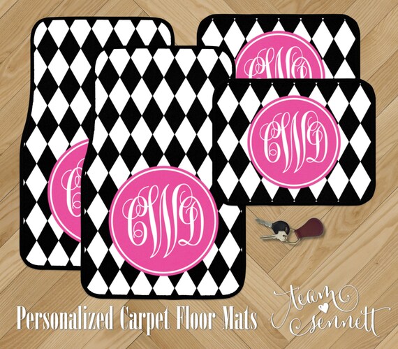 Monogrammed Floor Mats >> Harlequin Monogrammed Car Floor Mats Diamond Geometric Etsy Monogrammed Floor Mats >> Harlequin Monogrammed Car Floor Mats Diamond Geometric Etsy