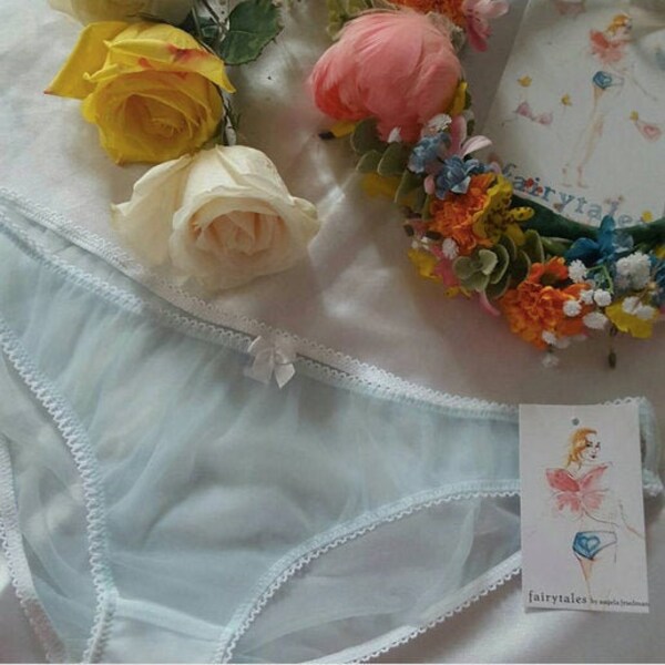Small only: sheer knickers, blue knickers, sheer pastel underwear see through cute underwear panty knicker