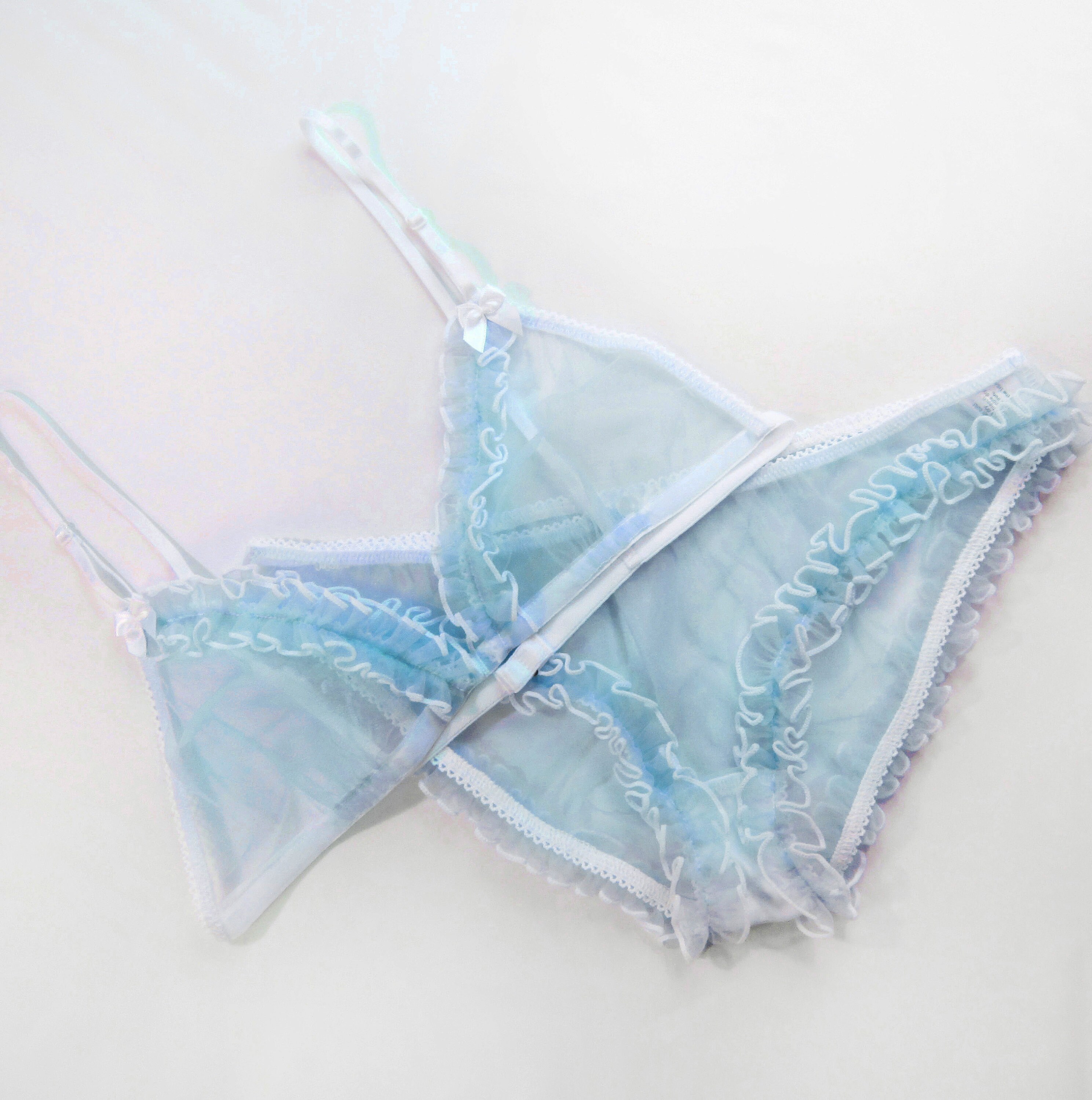 Sweet Tooth sheer bralette pink ruffled bra ruffle bras Etsy