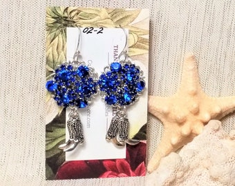 Earrings Handcrafted Artisan Beautiful Royal Blue Country Style Buy Any 2 Artisan Earrings Get Third Free Always FREE Domestic SHIPPING