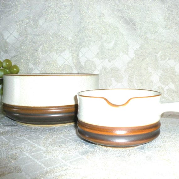 Denby  Vintage Ironstone Excellent Quality England Sauce Pan And Large Bowl Ideal Gifts For Special Occasions Always FREE Domestic SHIPPING