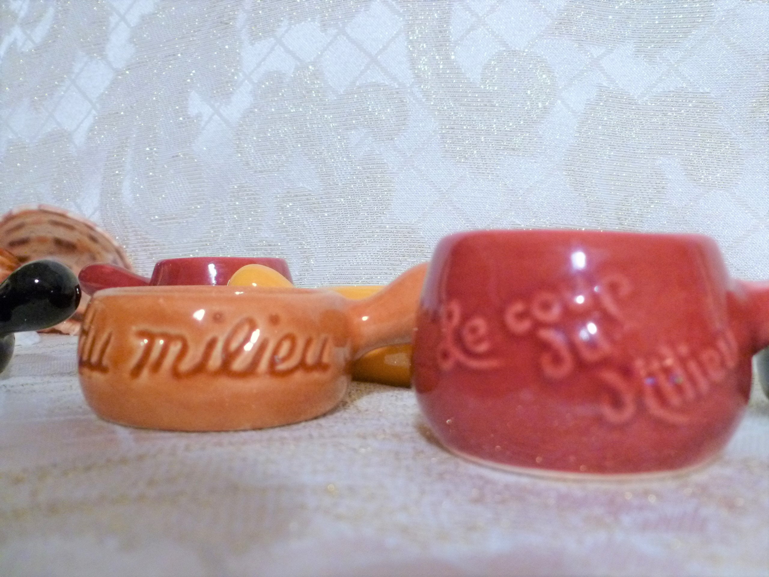 Vintage Escargot Dishes With Serving Tray Colorful Design Small