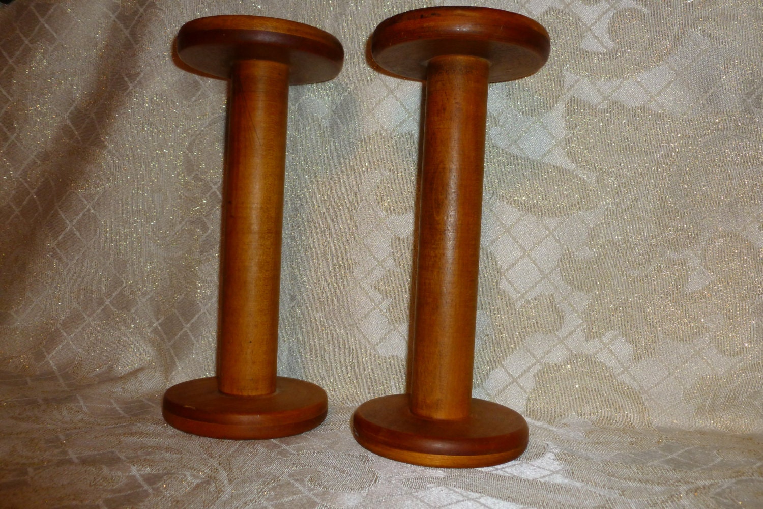 Vintage Wooden Textile Bobbins From Cannon House Utah Hallmarked