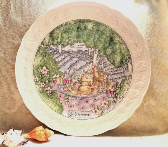 Gien France XLarge 12 Inches Cheese Plate, Les Saveurs French Country Design