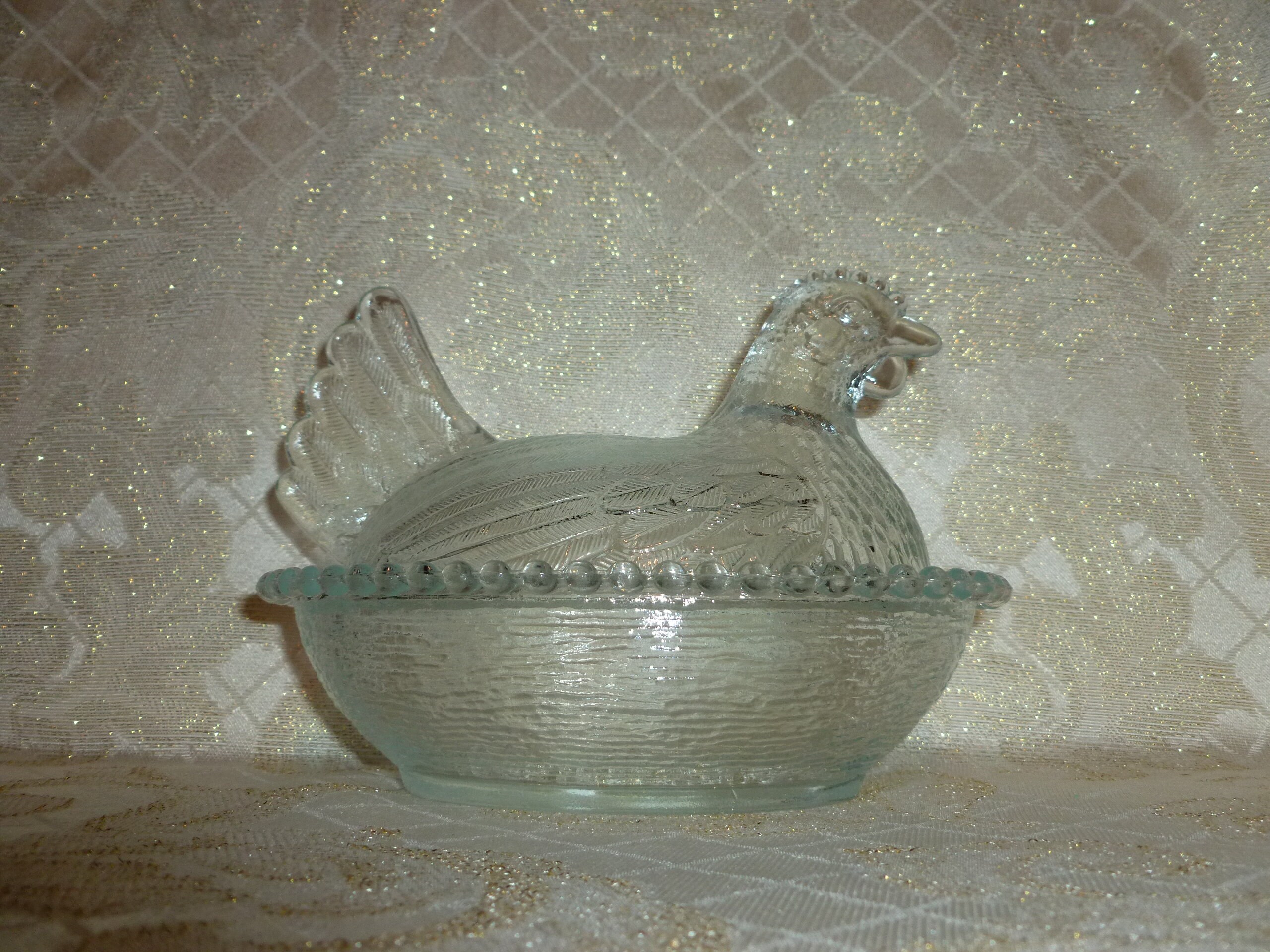 Aazon.co | Osser Glass Hen Candy Dish, Vintage Style Covered Candy