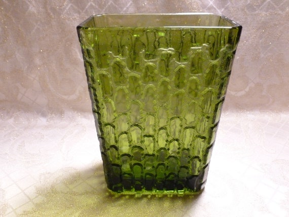 Green Glass Vase Handcrafted Unique Glass Design Heavy Quality Glass Excellent Color Beautiful Display Always FREE Domestic SHIPPING