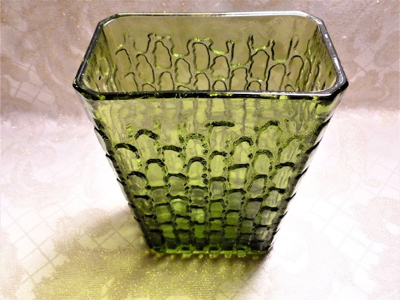 Green Glass Vase Handcrafted Unique Glass Design Heavy Quality Glass Excellent Color Beautiful Display Always FREE Domestic SHIPPING