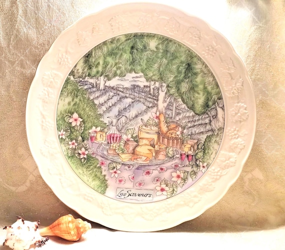 French Country Large Plate 12 1/2 Inch Gien France Les Saveurs Style Design By Marie-Pierre Boitard Beautiful Always FREE Domestic SHIPPING