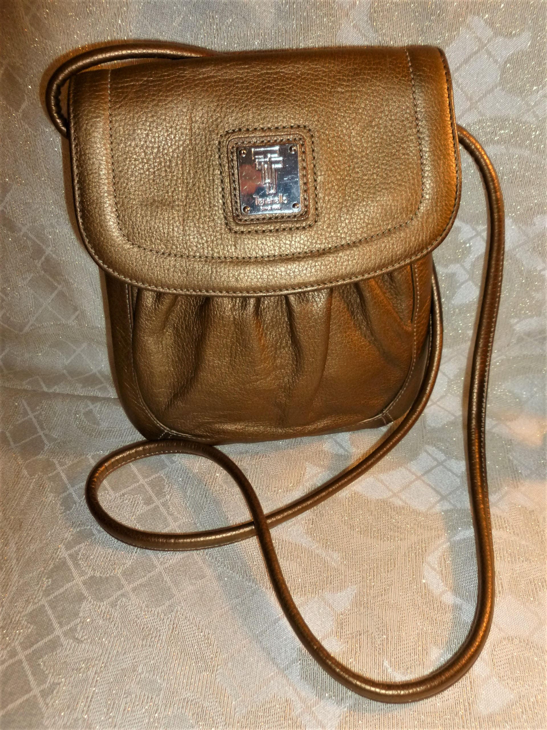 Tignanello Gold Leather Handbag Shoulder Or Cross Body Classic