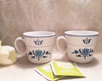 Noritake Progression China Blue Haven Dutch Blue Style Tea Or Coffee Cups 8 Ounce Size Set Of Two Always FREE Domestic SHIPPING