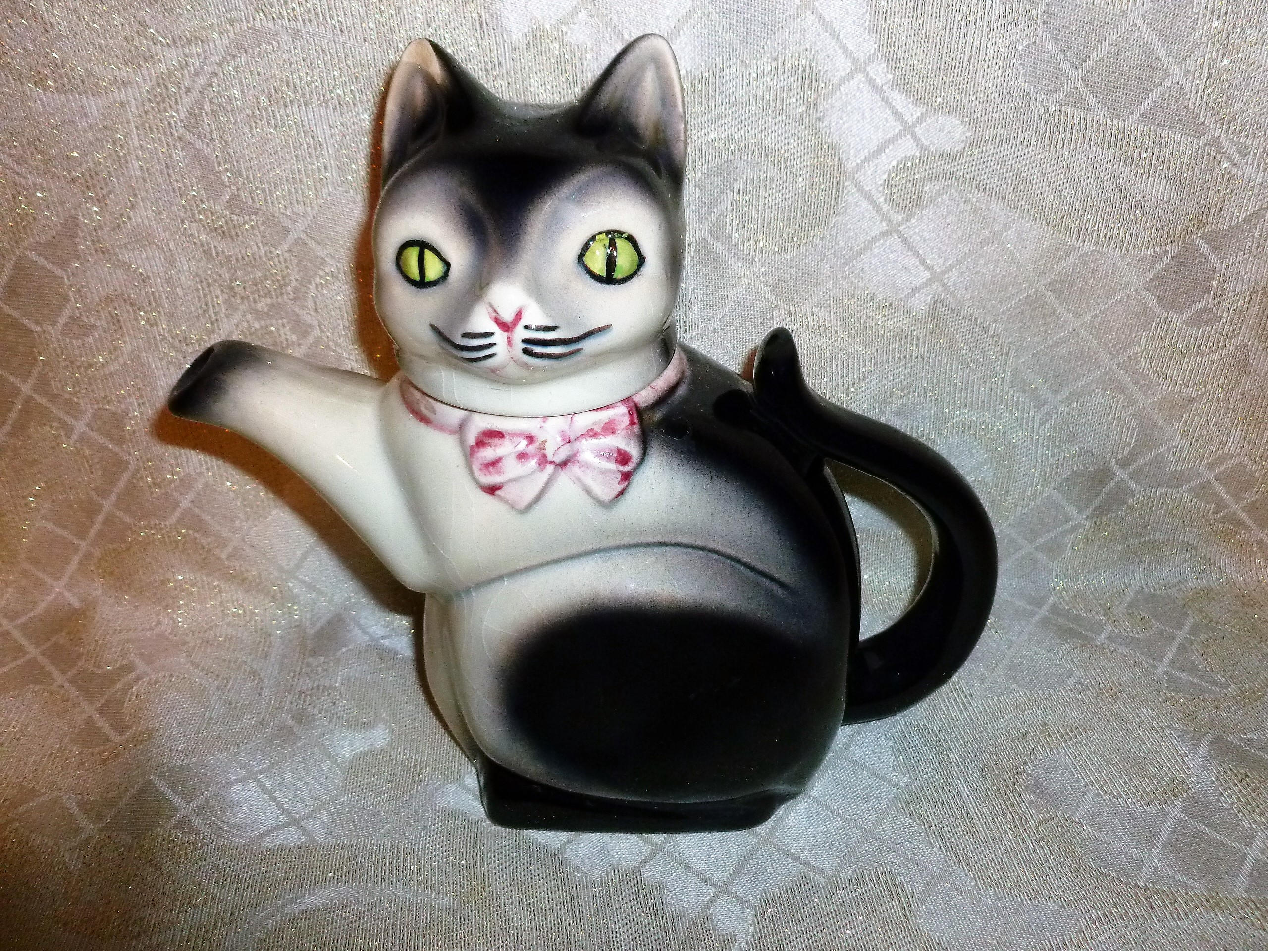 VIntage Cortendorf Erphila Kitten Teapot Three Cup Cute Kitten Design
