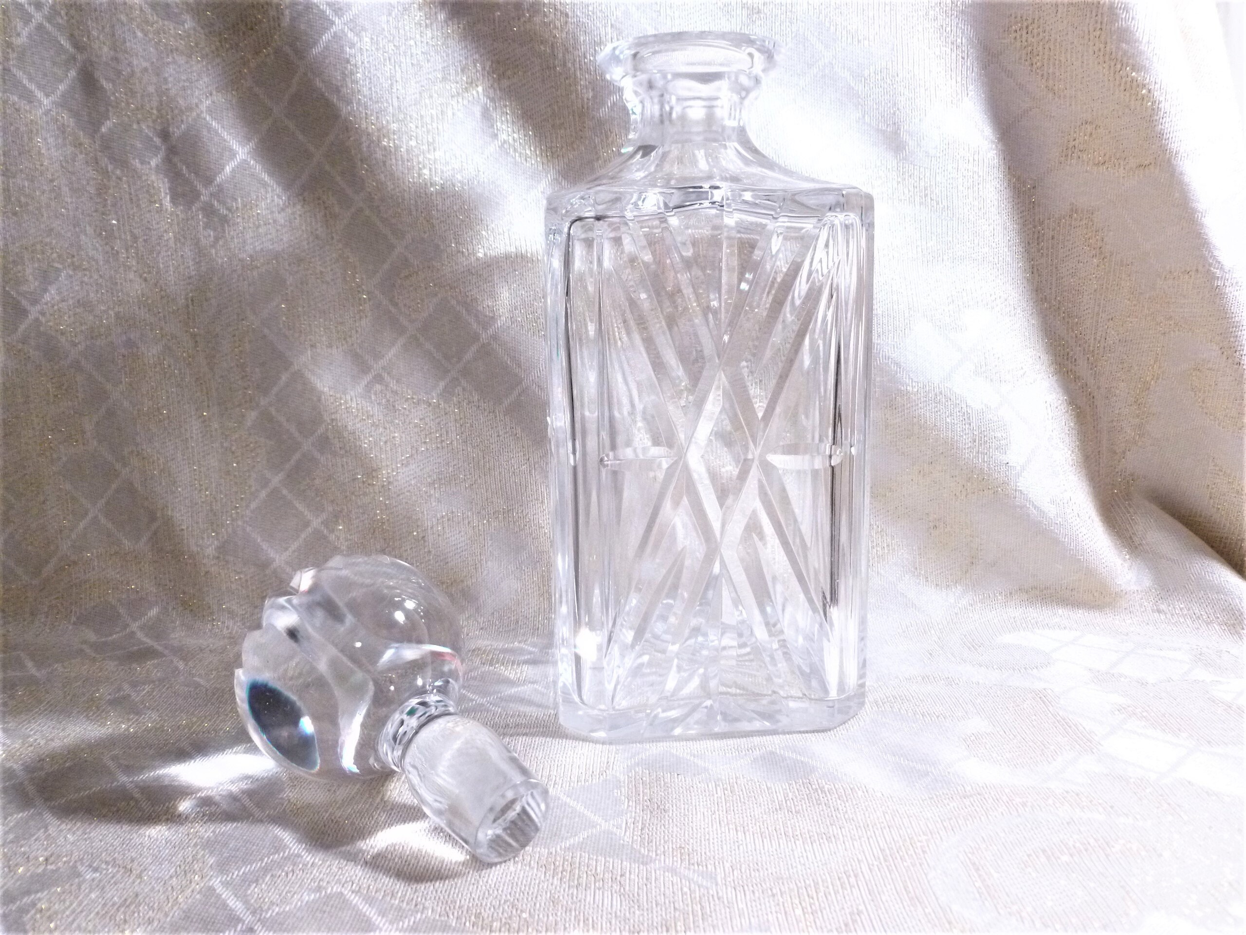 Vintage Crystal Decanter With Stopper Elegant Design Exceptional