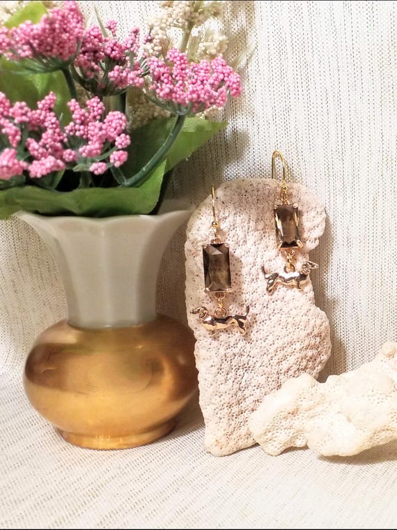 Earrings Handcrafted Artisan Designed By Carmelcollectibles.com Cute Dachshund Charms Always FREE Domestic SHIPPING