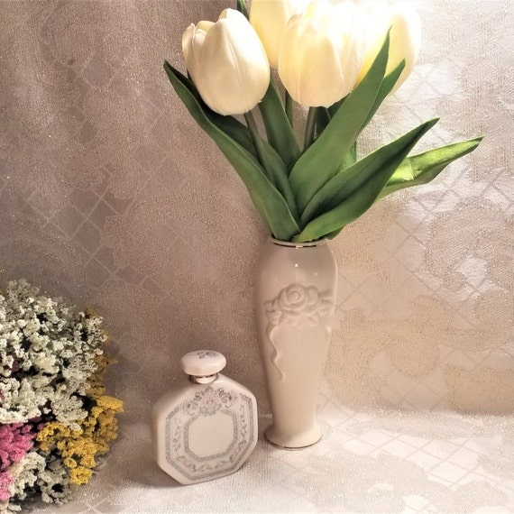 Lenox Vintage Charleston Perfume Bottle And Lenox Vintage Rosebud Vase Exceptional Vanity Items For Display Always FREE Domestic SHIPPING