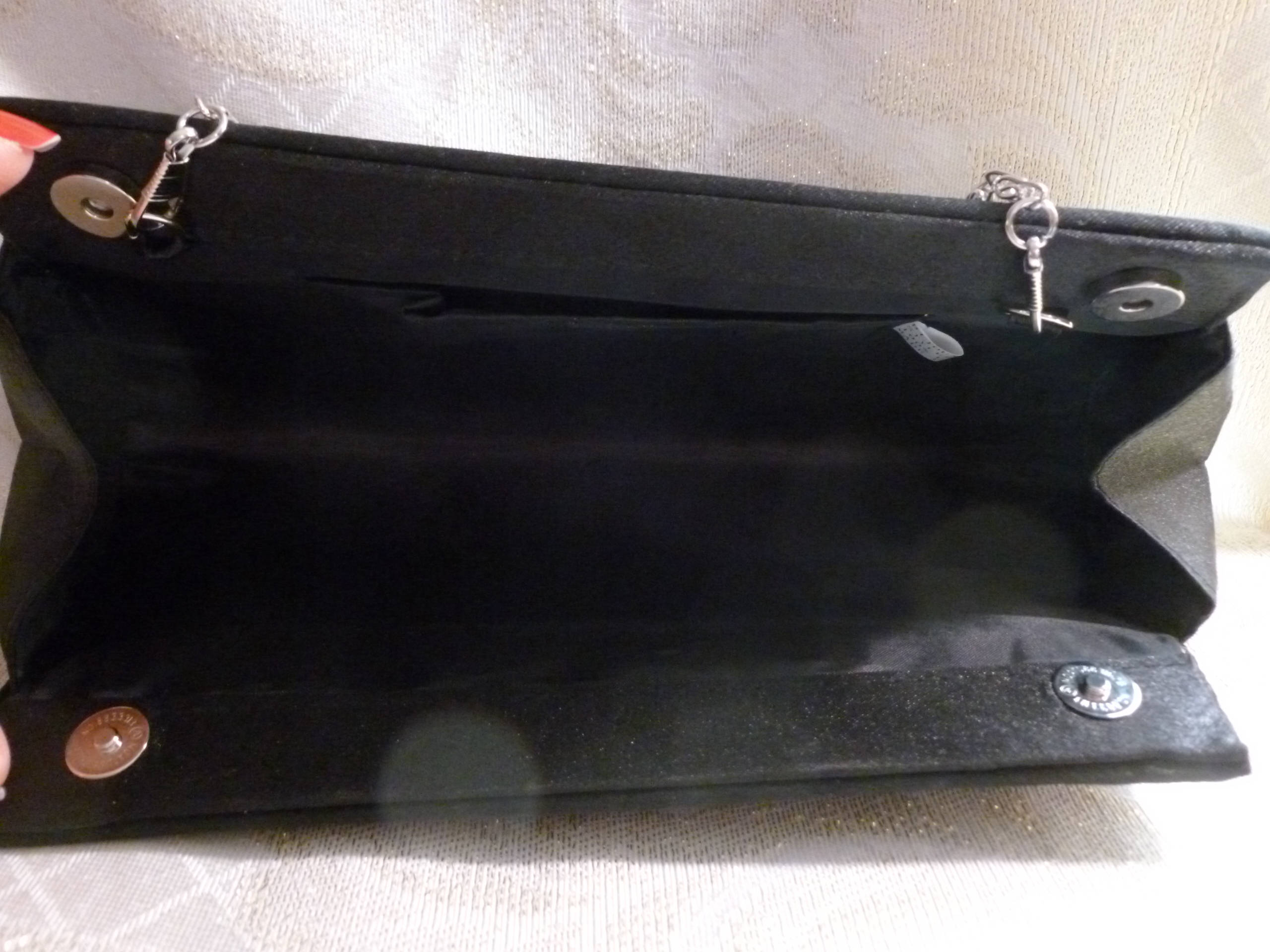 BIJOUX TERNER Vintage Handbag Beautiful Diamond Design On Black Satin ...