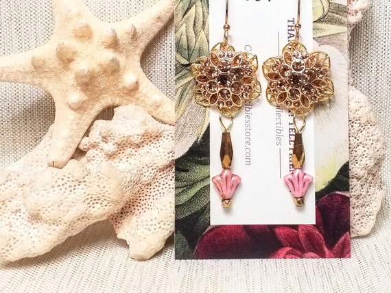 Handcrafted Earrings By Carmel Collectibles With A Unique Design And Elegant Floral Detail Always FREE Domestic SHIPPING