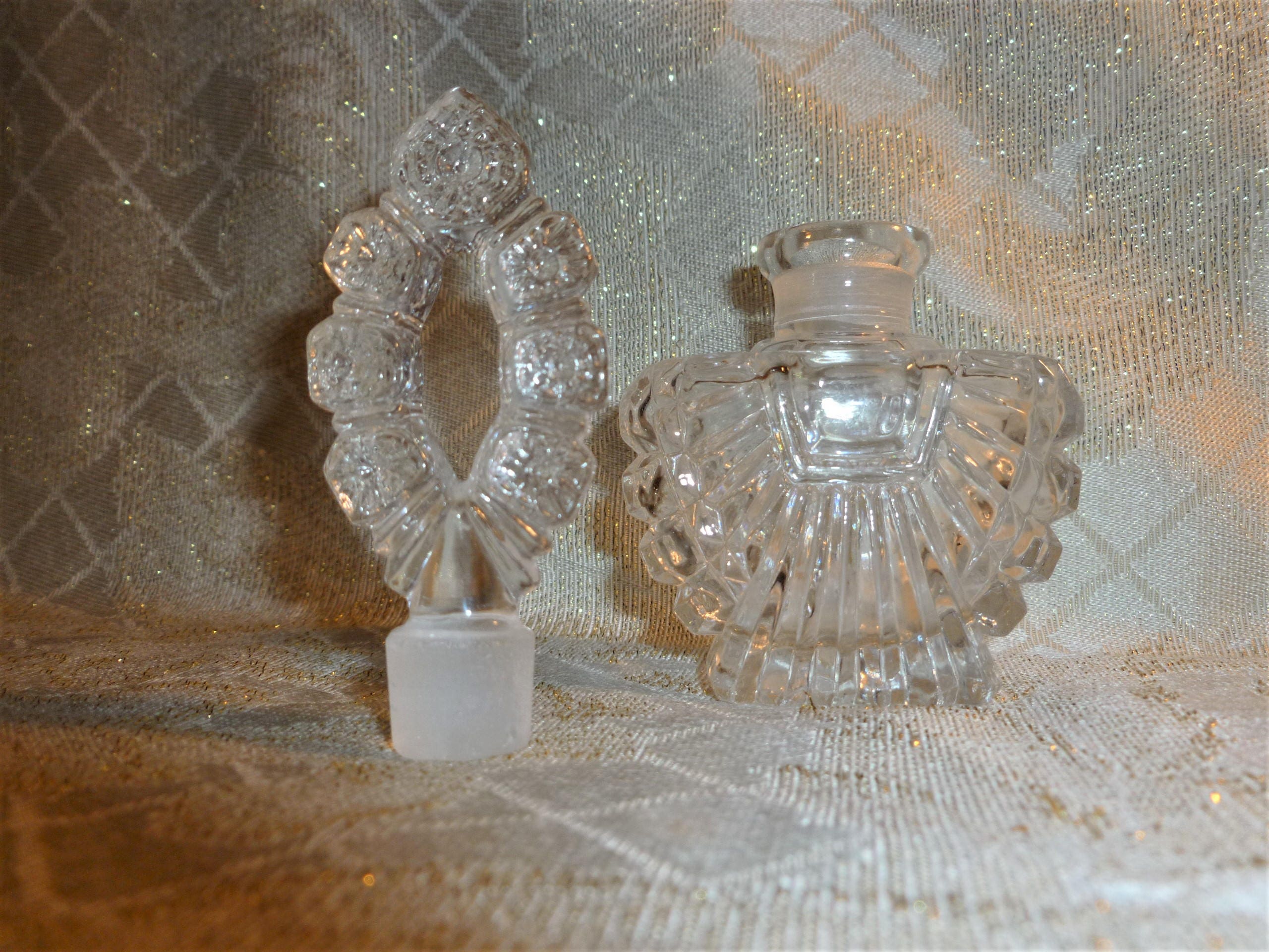 Vintage Glass Perfume Bottle With Stopper Beautiful Exceptional Display