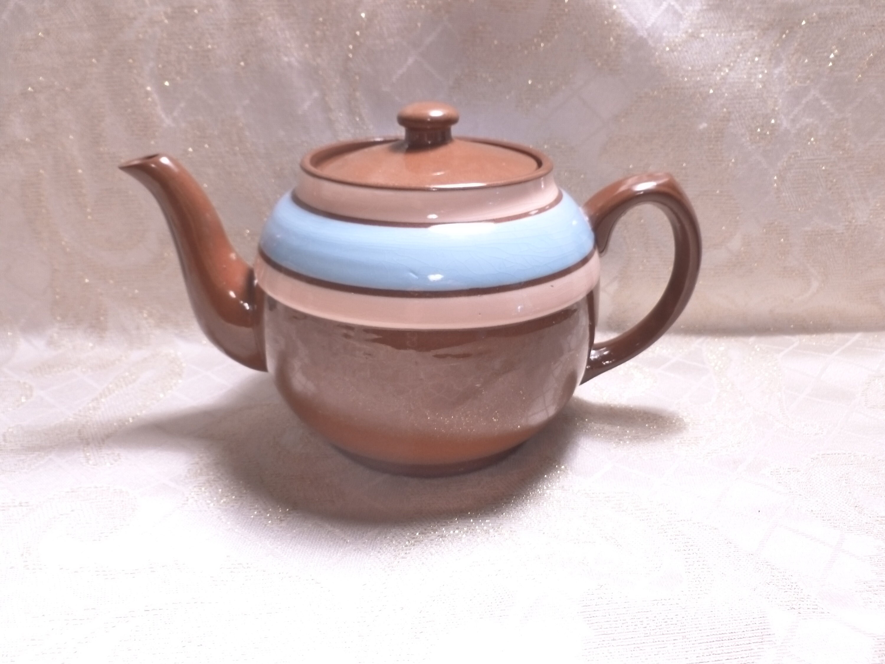thumbnail image 2 of Genuine Cobalt Betty 4 Cup Teapot - Red Clay Rockingham Glaze - Made In England By Adderley Ceramics 2 of 5