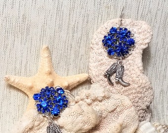 Earrings Handcrafted Artisan Beautiful Royal Blue Country Style Buy Any 2 Artisan Earrings Get Third Free Always FREE Domestic SHIPPING