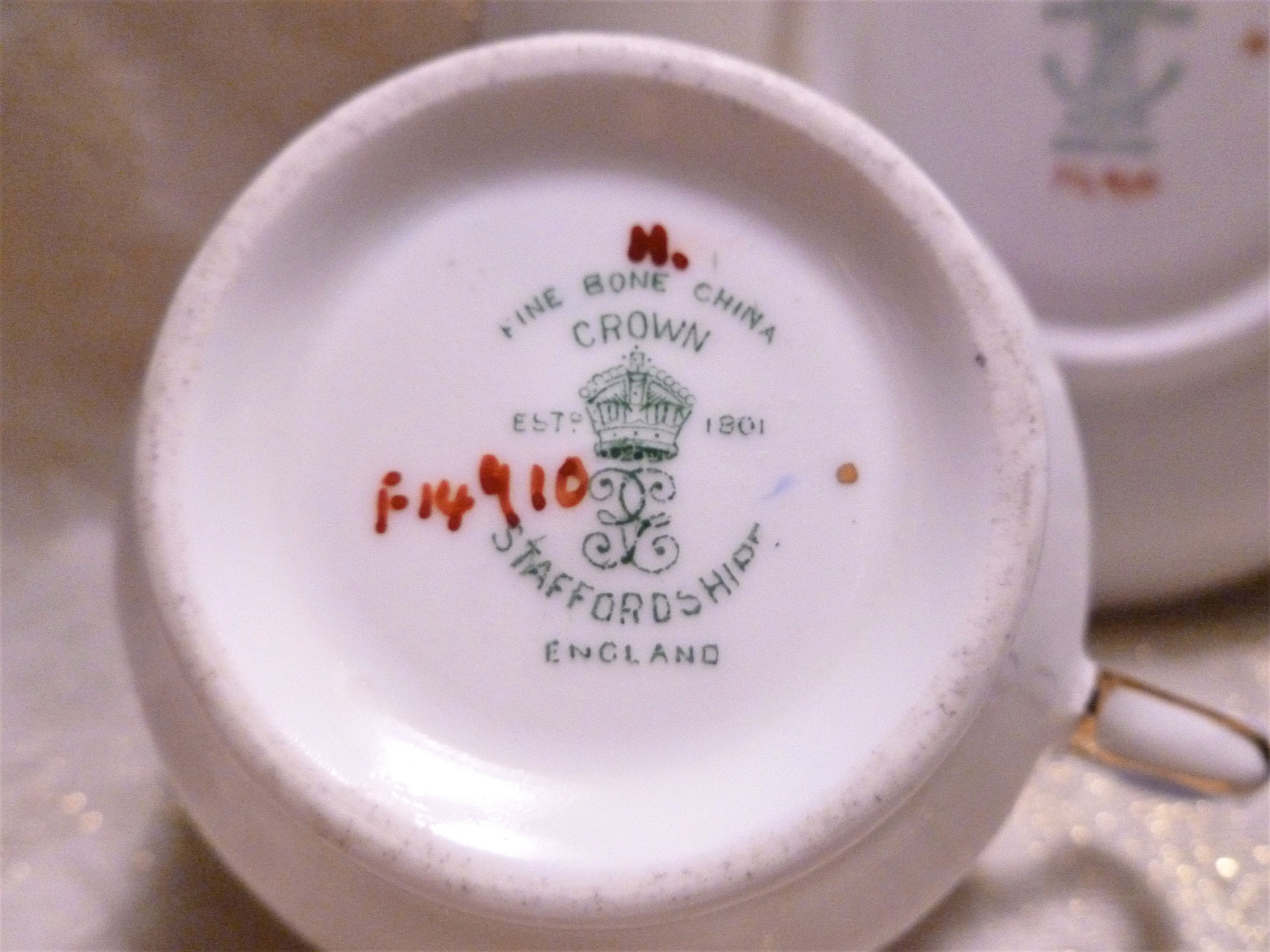 Crown Staffordshire England Fine Bone China Vintage Demitasse Cup 
