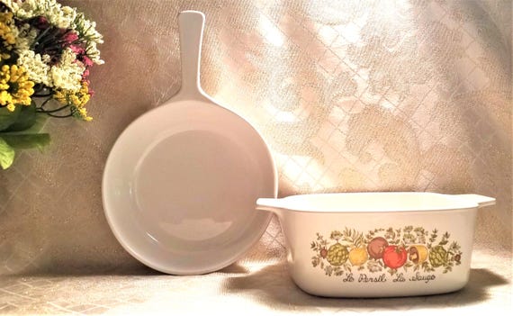 Vintage Corning Ware Spice of Life Skillet And Casserole Set Always FREE Domestic SHIPPING