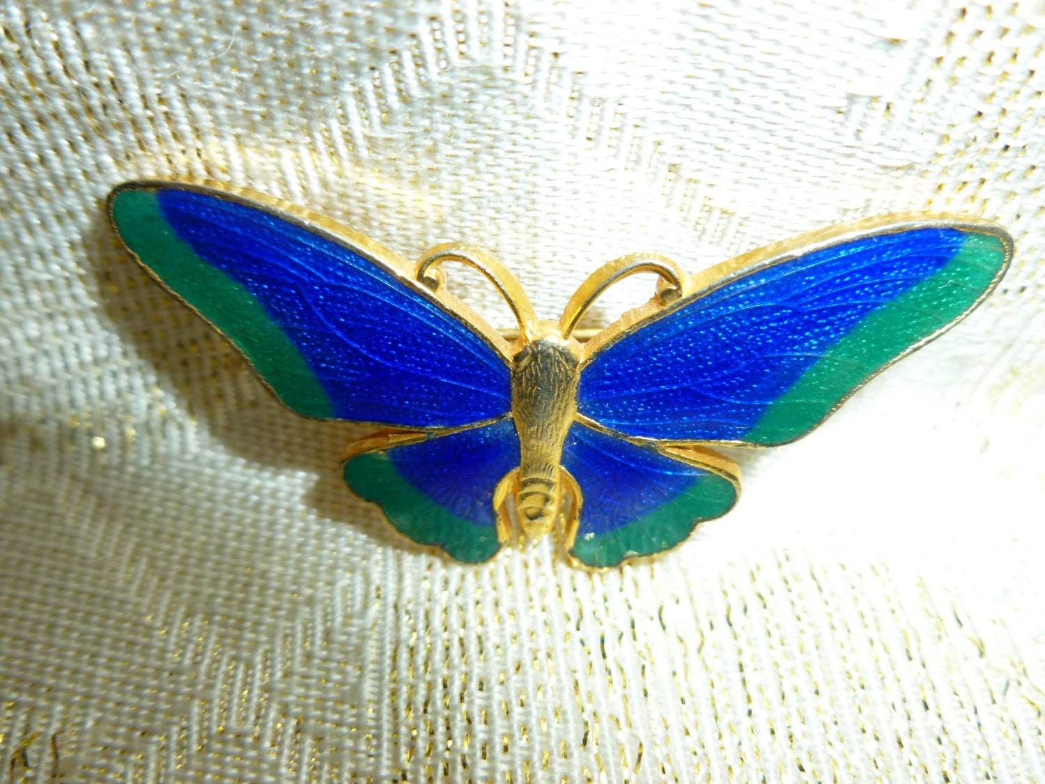 Enameled Butterfly Brooch Pretty Design