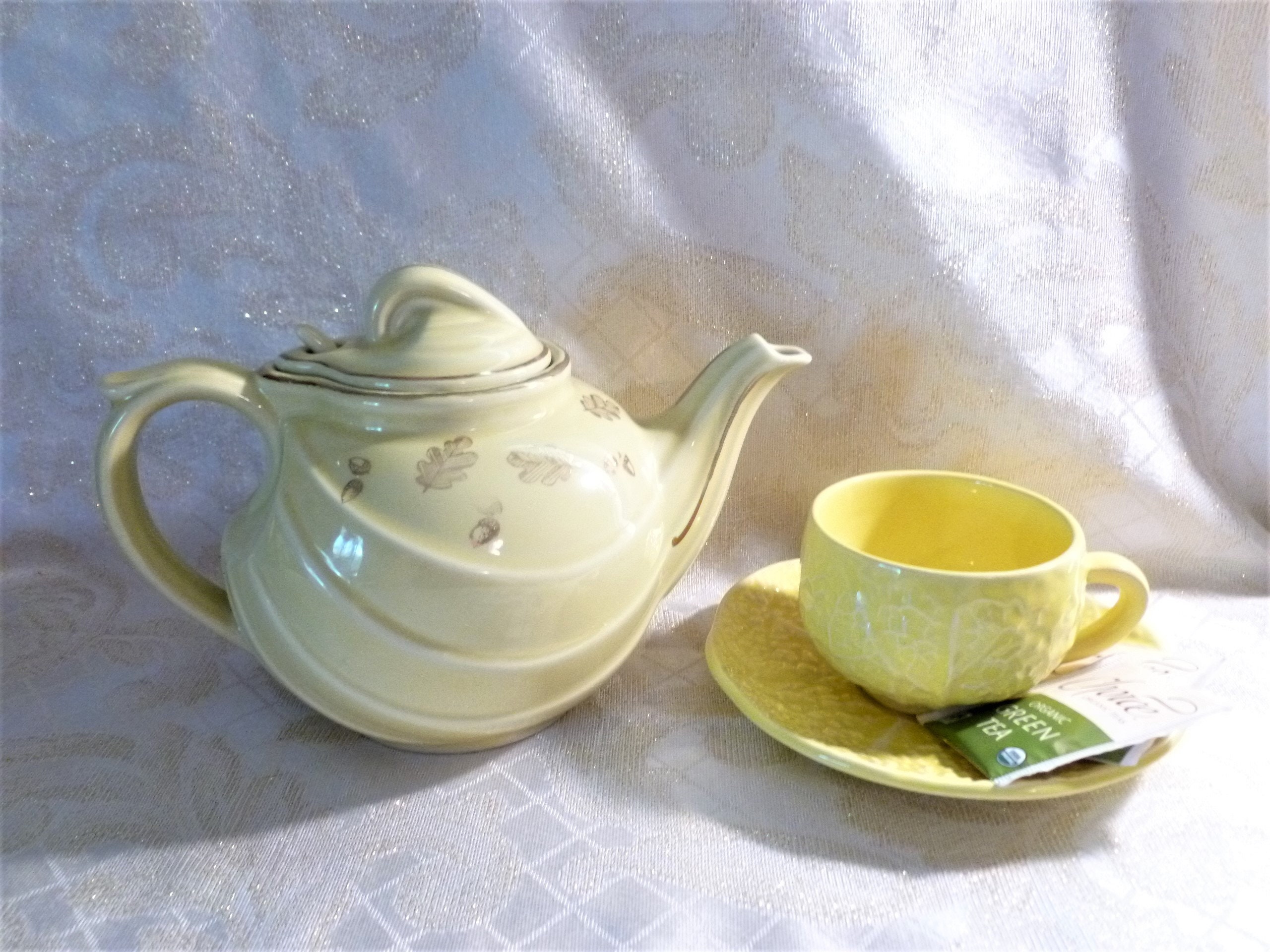 Sunny Yellow Hall Teapot With Gold Trim And Bright Yellow Etsy